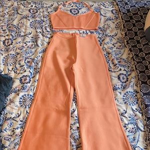 Oh Polly Coral Bandage Two-Set Outfit